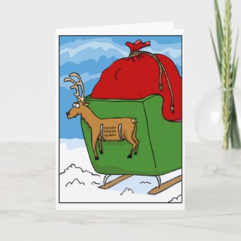 Reindeer Speed Limit Sleigh Card by Unique_Christmas at Zazzle