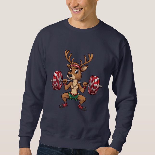 Reindeer Squats – Christmas Gym Pun Tee (Front)