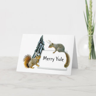 Reindeer Squirrels Photocard Holiday Card
