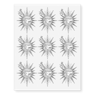 Reindeer Star Holiday Christmas Art Illustration Temporary Tattoos