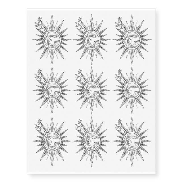 Reindeer Star Holiday Christmas Art Illustration Temporary Tattoos (Front)