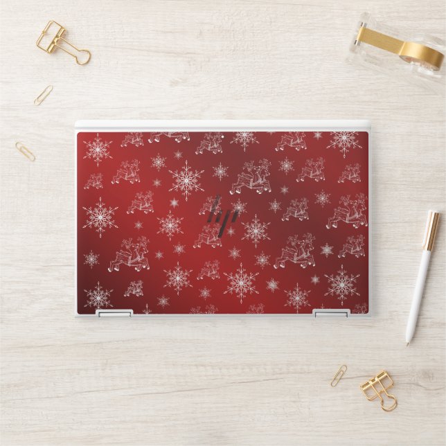 reindeer, star, stars, snowflake, christmas HP laptop skin (Desk)