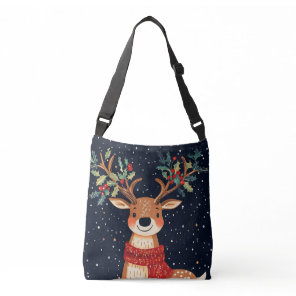 Reindeer Starry Christmas Twinkle Night Crossbody Bag