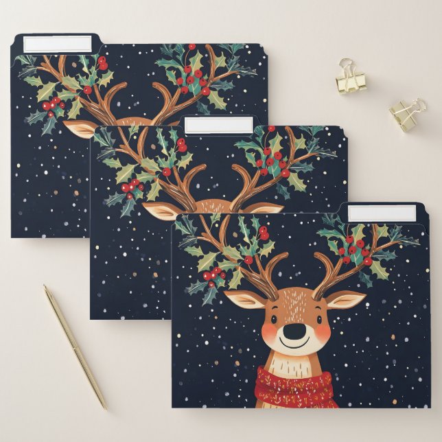 Reindeer Starry Christmas Twinkle Night File Folder (Set)