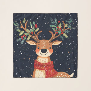 Reindeer Starry Christmas Twinkle Night Scarf