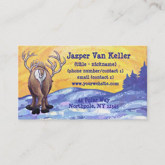 Reindeer Stationery Business Card (Front)