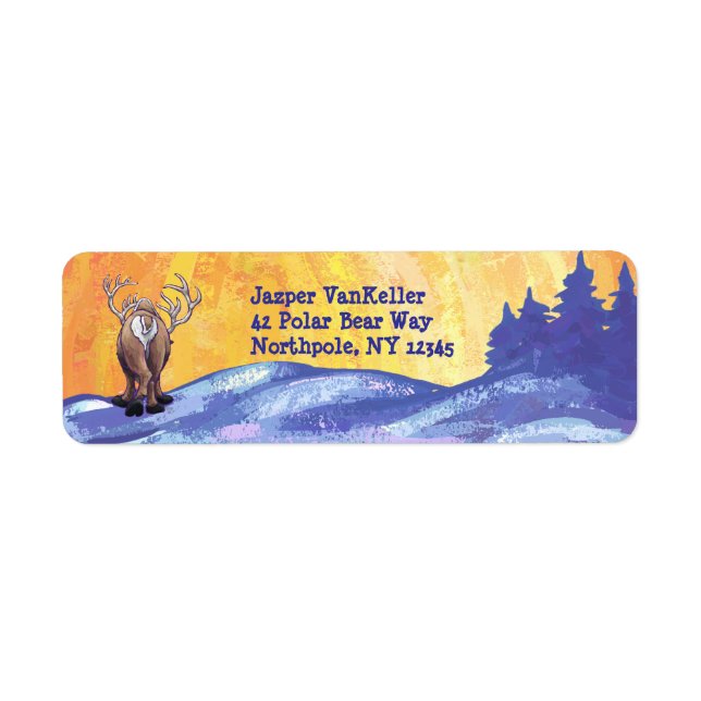Reindeer Stationery Label (Front)