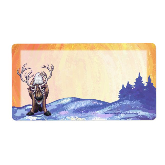 Reindeer Stationery Label (Front)
