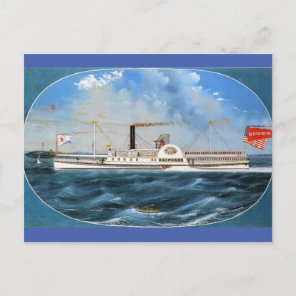 Reindeer Steamboat 1850 Postcard