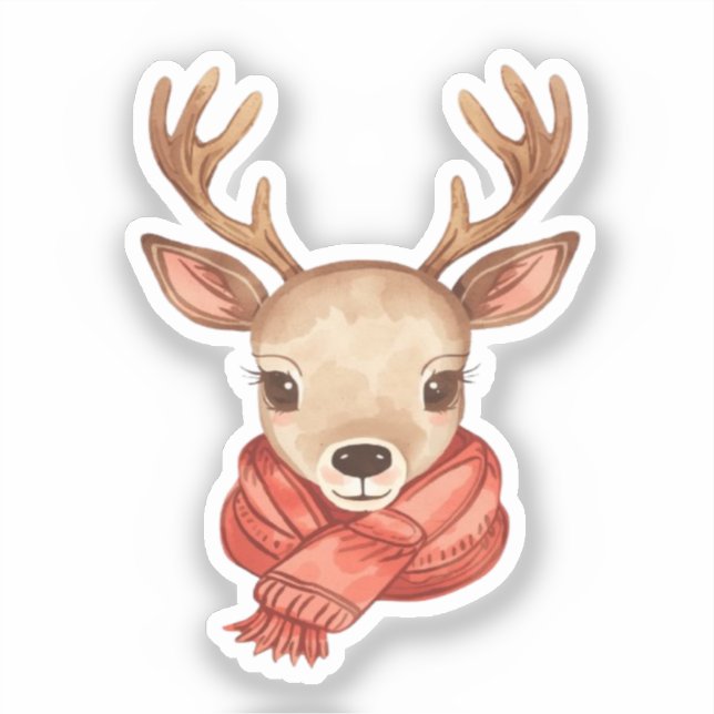 Reindeer Sticker | Cute Christmas Deer (Front)