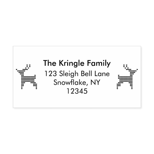 Reindeer Sweater Christmas Address Self-inking Stamp (Design)