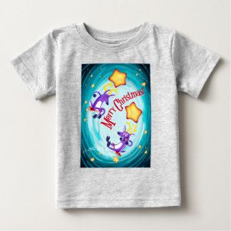 REINDEER SWING ON A STAR by Jeff Willis Art Baby T-Shirt