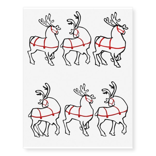 Reindeer Temporary Tattoo Custom Christmas Gifts (Front)