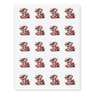 Reindeer Temporary Tattoo Sheet