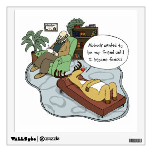 Reindeer Therapy - Funny Christmas Cartoon Wall Sticker