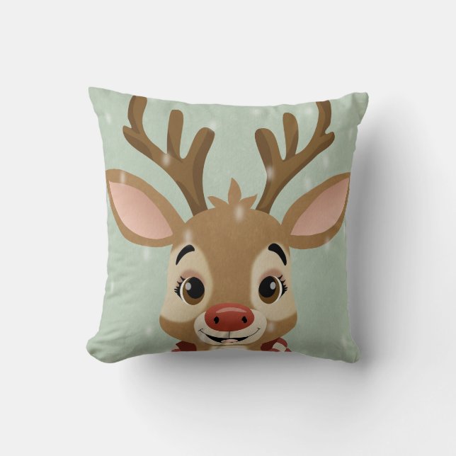 Reindeer Throw Pillow (Front)