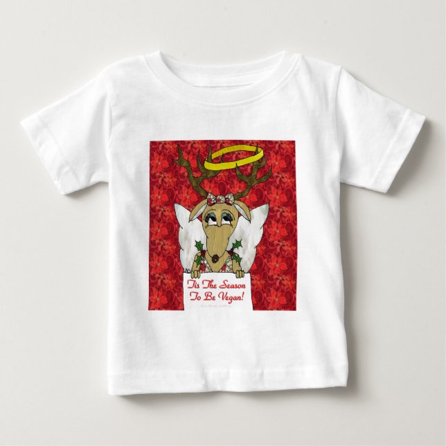 Reindeer Tis The Season to Be Vegan Gifts Apparel Baby T-Shirt (Front)