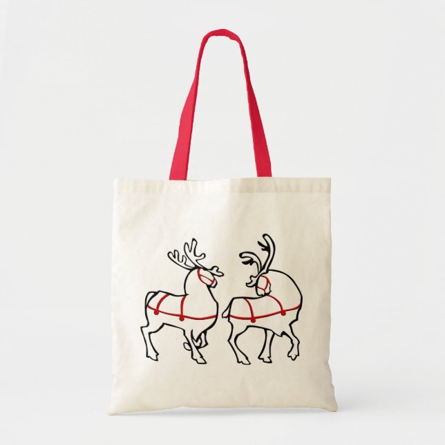 Reindeer Tote Bag Environmental Christmas Tote Bag (Front)