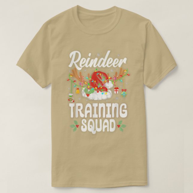 Reindeer Training Squad Christmas Running Xmas Lig T-Shirt (Design Front)
