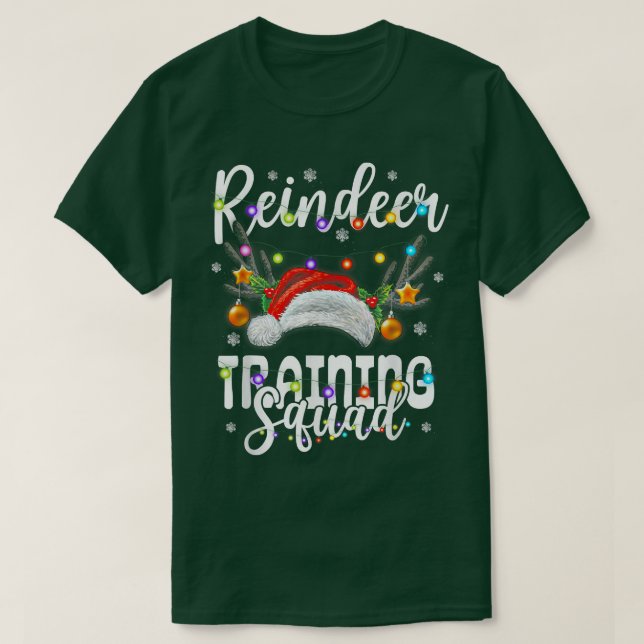 Reindeer Training Squad Christmas Running Xmas Lig T-Shirt (Design Front)