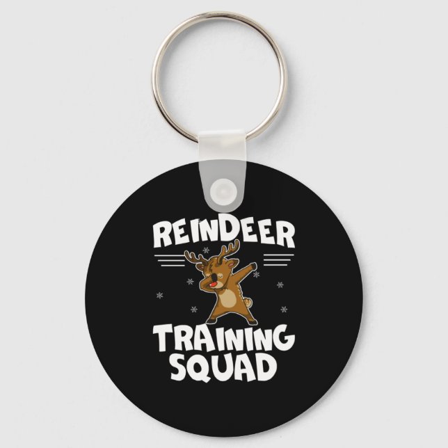 Reindeer Training Squad Deer Team Xmas Running New Keychain (Front)