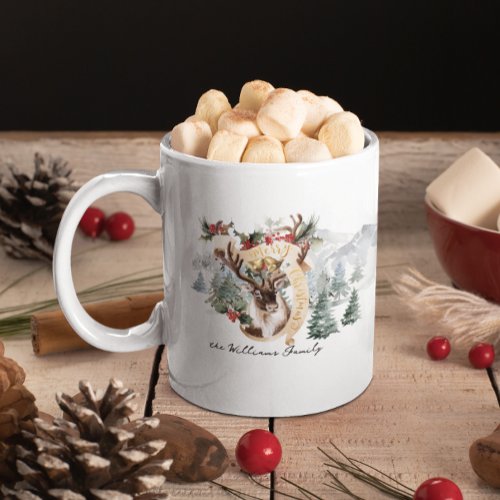 Reindeer  Tree Farm  Merry Christmas  Coffee Mug
