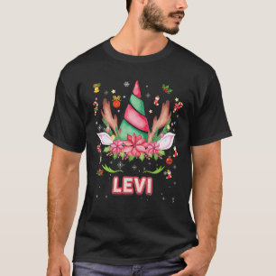 Reindeer Unicorn Face Levi Christmas Mistletoe Orn T-Shirt