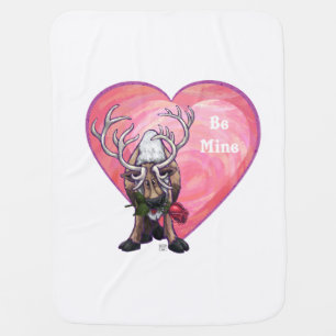 Reindeer Valentine's Day Baby Blanket