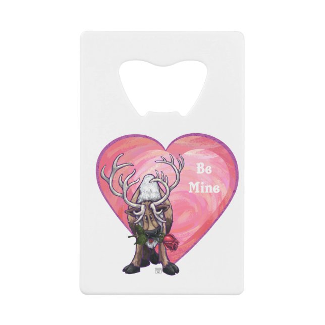 Reindeer Valentine's Day Credit Card Bottle Opener (Front)