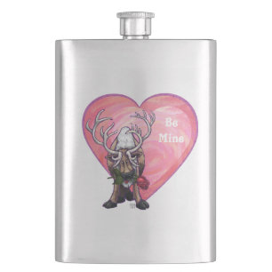 Reindeer Valentine's Day Flask