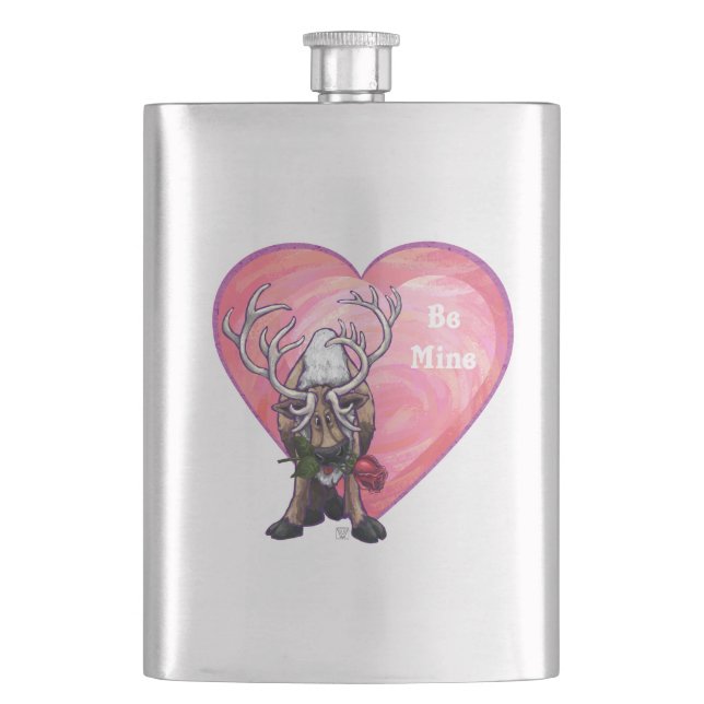 Reindeer Valentine's Day Flask (Front)