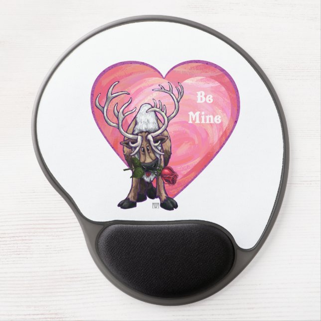 Reindeer Valentine's Day Gel Mouse Pad (Front)