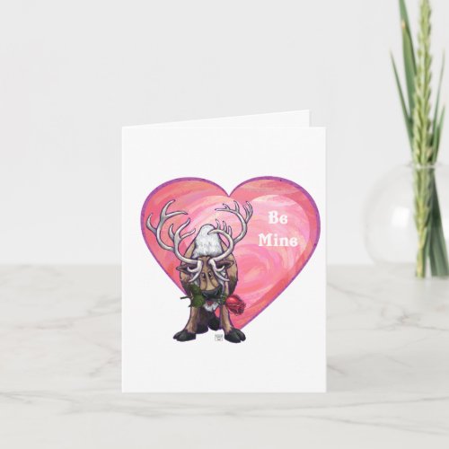 Reindeer Valentines Day Holiday Card