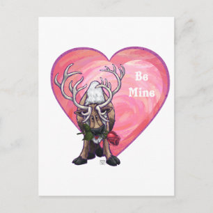Reindeer Valentine's Day Holiday Postcard