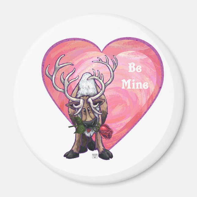 Reindeer Valentine's Day Magnet (Front)