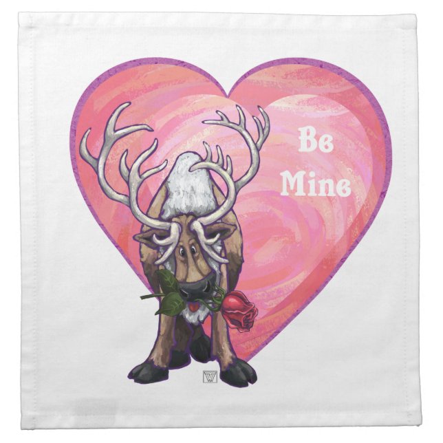 Reindeer Valentine's Day Napkin (Front)