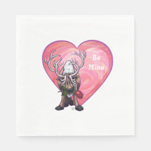 Reindeer Valentine's Day Paper Napkins