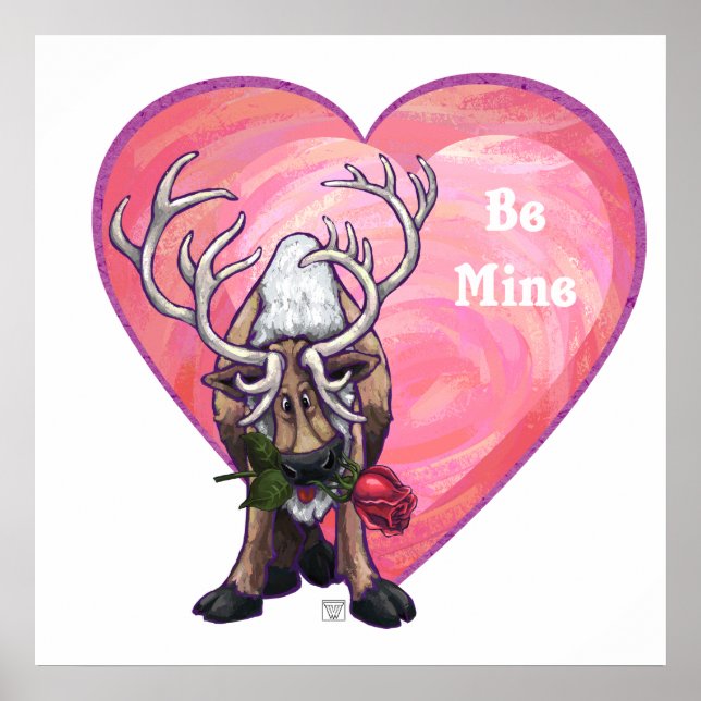 Reindeer Valentine's Day Poster (Front)