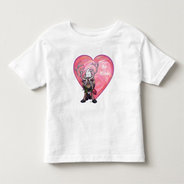 Reindeer Valentine's Day Toddler T-shirt (Front)