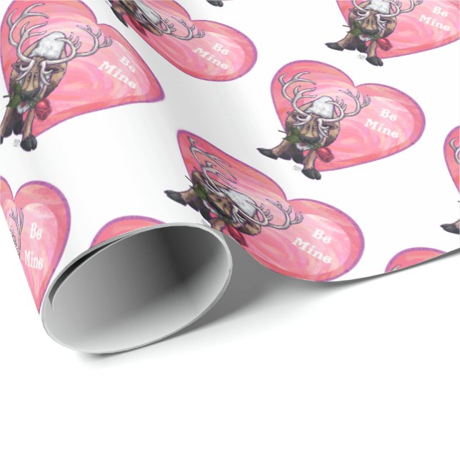 Reindeer Valentine's Day Wrapping Paper (Roll Corner)