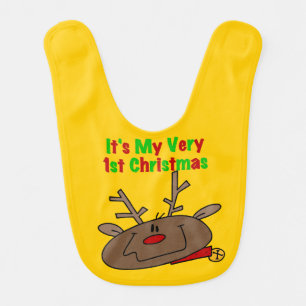 Reindeer Very First Christmas Bib