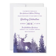 Reindeer Watercolor Purple | Winter Wedding