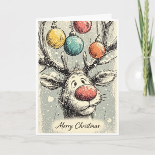 Reindeer wishing you a merry Christmas Card