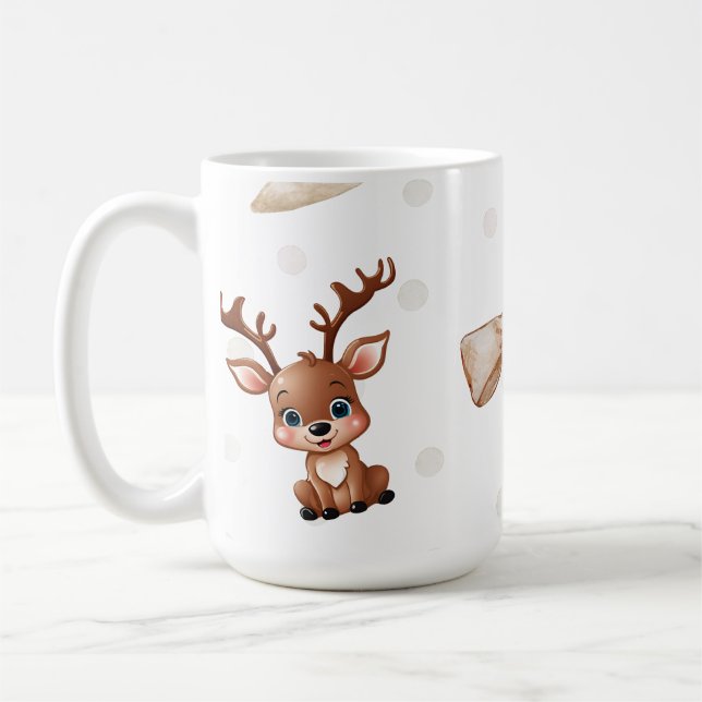 Reindeer with Bows Coffee Mug (Left)