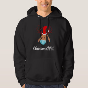 Reindeer With Face Mask Christmas 2020 Funny Hoodie