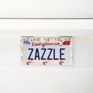 Reindeer With Flowers In Antlers Pattern License Plate Frame