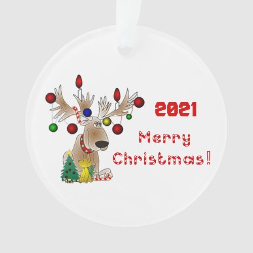 Reindeer with Lights on Antlers Ornament