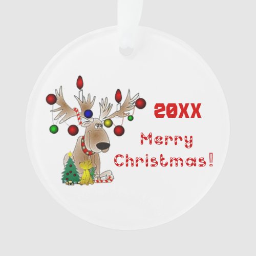Reindeer with Lights on Antlers Ornament