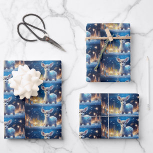 Reindeer with Merry Christmas greeting Wrapping Paper Sheets
