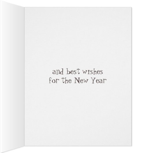 Reindeer with red nose Christmas card large grey (Inside (Right))